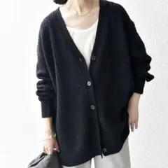 SHIPS any: レース編み Vネック ニット カーディガン