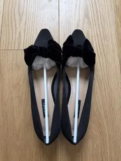 【未使用】ohga ベロアリボンパンプス　22.5㎝
