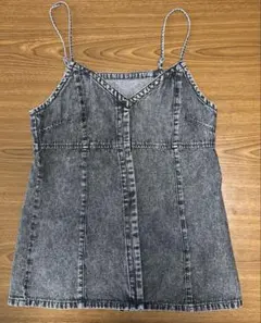 グレー デニム風 ビスチェ ストラップ付き
