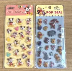 ミッキー＆プーさん ポップシール2セット