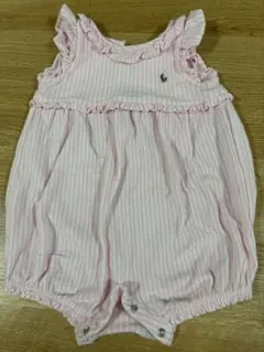 Ralph Lauren ピンクストライプロンパース 9M 75 ベビー