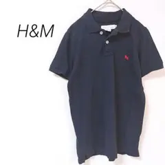 8 エイチアンドエム 半袖 ポロシャツ 赤い刺繍 スリット 定番カラー