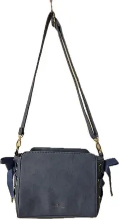 リボン　水色ショルダーバッグ