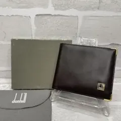 (未使用品)大人気、ダンヒル、折財布、オールレザー、人気色、茶、金ロゴ、高級感