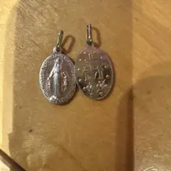 奇跡のメダイ メダル 2つ セット シルバーメダイ 聖母マリアと十字架2つ