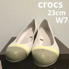 crocs クロックスウェッジソール レインシューズベージュホワイトw723cmのサムネイル