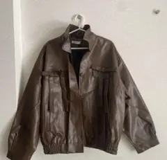 ブラウンレザージャケット フリンジデザイン