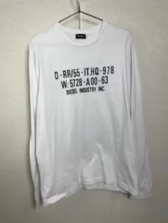 （美品）DIESEL ディーゼル　長袖Tシャツ　ホワイト　サイズXL