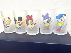 ディズニー キャラクター レトロ　グラス 5個セット