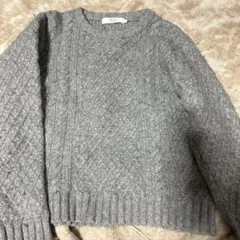 BEAMS LIGHTS グレー ケーブルニットセーター