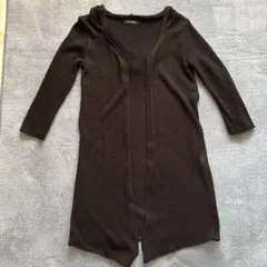 EGOIST 七分袖フード付きメッシュ黒カーディガンのサムネイル