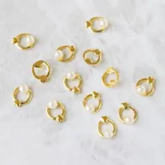 ネイルパーツ パールリング 10個セット フレーム ビジュー ハート