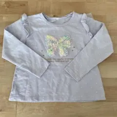 しまむら　紫　パープル　蝶トレーナー　120