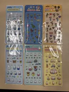 ぷくぷくシール　6枚セット　ディズニー　トイストーリー　ミッフィー