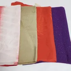 (0621)帯揚げ 4点 まとめ売り 着物 和装 小物