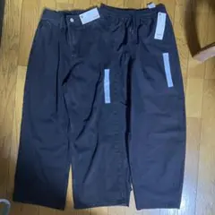 GU ブラック ワイドパンツ １４０CM✖️2本セット