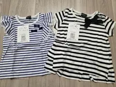 新品 BeBe ボーダーTシャツ 2枚セット 90cmのサムネイル