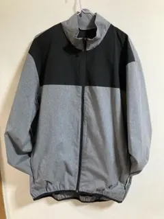 グレー/ブラック カラー ブロック ナイロンジャケット LL