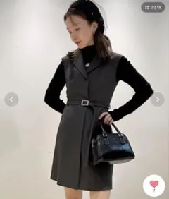 美品】snidel スイッチングジレワンピ S グレー - メルカリ