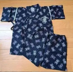 【100㎝】甚平　上下セット　ドクロ柄 海賊　男の子