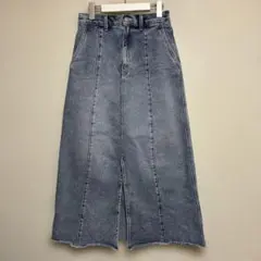 グローバルワーク GOODデニムアイラインスカート ライトブルー Mサイズ