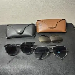 Ray-Ban サングラス ブラックレンズ ケース付き　2つ