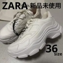 新品タグ付✮ 大人気完売品！ZARA 厚底スニーカー 白 36size 23.5