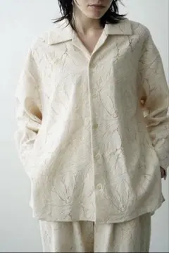 美品　CLANE カーテンレース スリット シャツ　レース