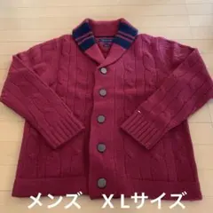 TOMMY HILFIGER カーディガン　エンジカラー メンズ　XL