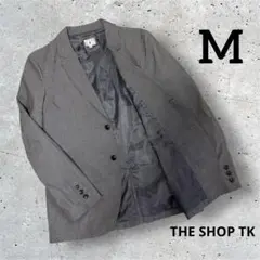【THE SHOP TK 】テーラードジャケット 襟裏ウール(M)ダークグレー