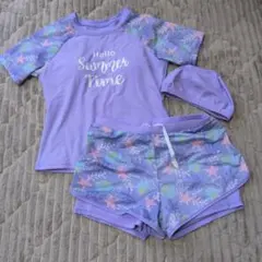 未使用　160 女の子用水着セット Mラベンダー