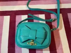 vivienne westwoodショルダーバッグ リボン ターコイズ