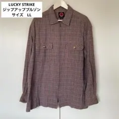 ヴィンテージ　LUCKY STRIKE　ジップアップブルゾン　LL　コットン