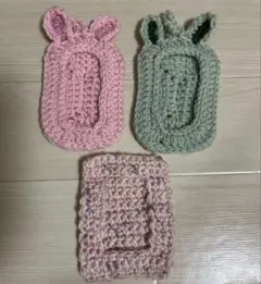 ハンドメイド トレカケース うさぎ ピンク グリーン うさぎ耳 B8 まとめ売り