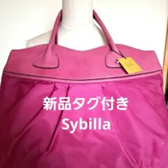 新品タグ付き大容量ナイロンレザーショルダ一バック大きいサイズのサムネイル