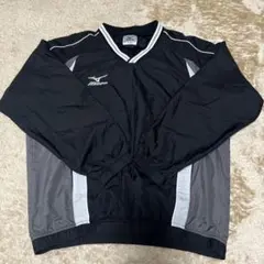 Mizuno 長袖 Vネック ウェア 黒/グレー