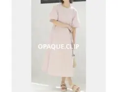 最終値☆タグ付☆ OPAQUE.CLIP サッカーストライプワンピース　ピンクのサムネイル