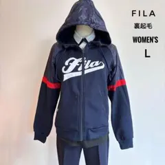 フィラ　FILA レディースゴルフ　裏起毛　ジャケット　パーカー　ネイビー　L