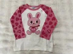 【ミキハウス 】ハート柄 うさぎ Tシャツ　90cm