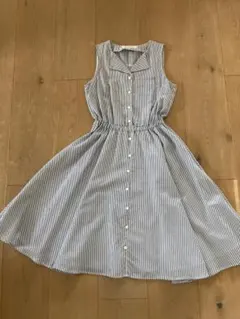 【美品】スパイラルガール　ストライプ ノースリーブ シャツワンピース