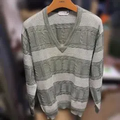 Burberrys Vネック ニット セーター グレー L B-99のサムネイル