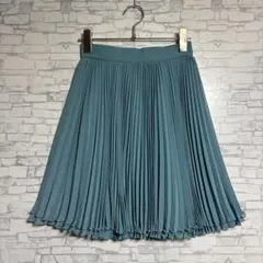 ROPE ロペ　青緑色 プリーツスカート ひざ丈スカート　Sサイズ　美品のサムネイル