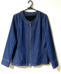 最終値下げ　Hush Puppies　裏ボア　デニム　ノーカラージップジャケット