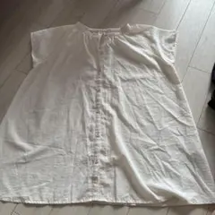 groveホワイト 半袖ブラウス Lサイズ