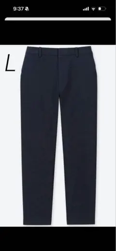 美品❣️ユニクロ EZYアンクルパンツ　イージーパンツ　ブラック　L スラックス