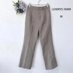 ローリーズファーム 千鳥格子柄 タック入 ストレートパンツ M スラックス 秋冬