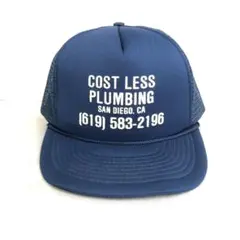 【USA古着】RP製 COST LESS PLUMBING メッシュキャップ 紺