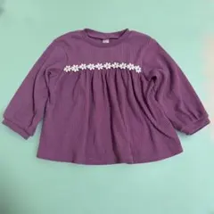 apres les cours ペプラム トレーナー トップス 80 紫　花刺繍