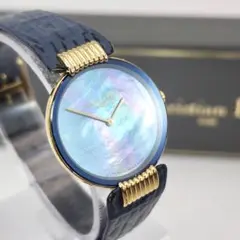 クリスチャンディオール　バギラ腕時計　レディース　希少　シェルフェイス　ブルー クリスチャンディオール バギラ腕時計 レディース 希少 シェルフェイス