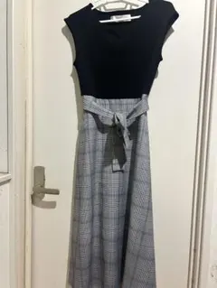 #tocco ブラック チェック柄 ワンピース